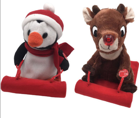 Christmas 0.23M 9.06in Reindeer Stuffed Animal Cute Penguin Stuffed Animal Ski Toy