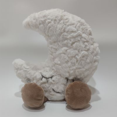 শিশুর জন্য শ্বাস-প্রশ্বাসের প্রভাব এবং এলইডি আলো সহ প্লাশ্ স্লিপিং মুন খেলনা