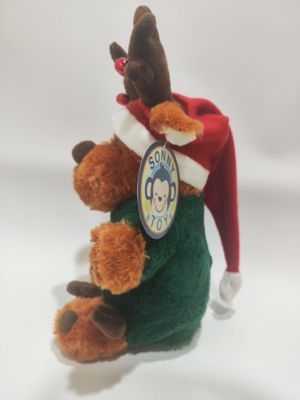 শিশুদের ক্রিসমাস উপহার মজাদার হরিণ, পা নাড়ানো এবং গান করা প্লাশ খেলনা, ইলেক্ট্রনিক খেলনা