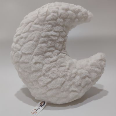 শিশুর জন্য শ্বাস-প্রশ্বাসের প্রভাব এবং এলইডি আলো সহ প্লাশ্ স্লিপিং মুন খেলনা